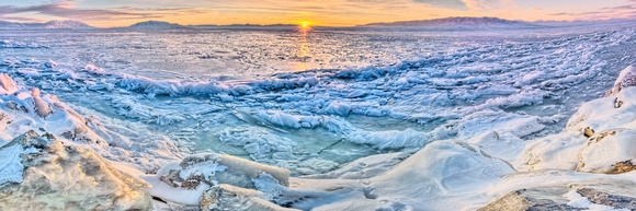 Utah Lake Ice Panorama